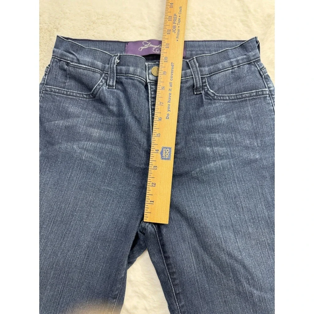 NYDJ Blue Straight Leg Jeans with Embroidered Pockets - Picture 9 of 16